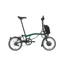 Brompton Electric C Line Urban Mid Bar in Racing Green 4 speed with Pannier Rack